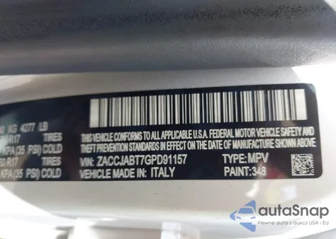 2016 Jeep Renegade Latitude z USA, uszkodzony, nr VIN ZACCJABT7GPD91157